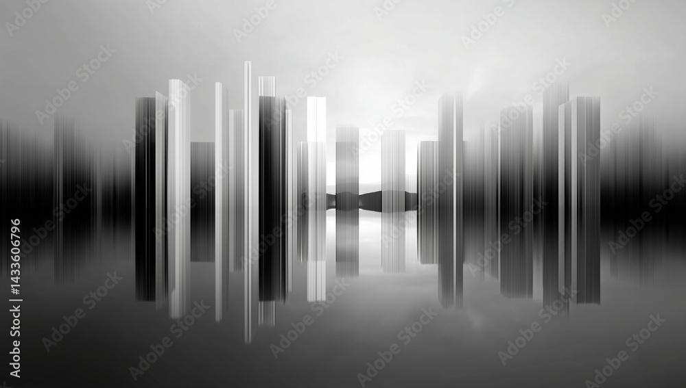 Abstract Black and White Soundwave Pattern