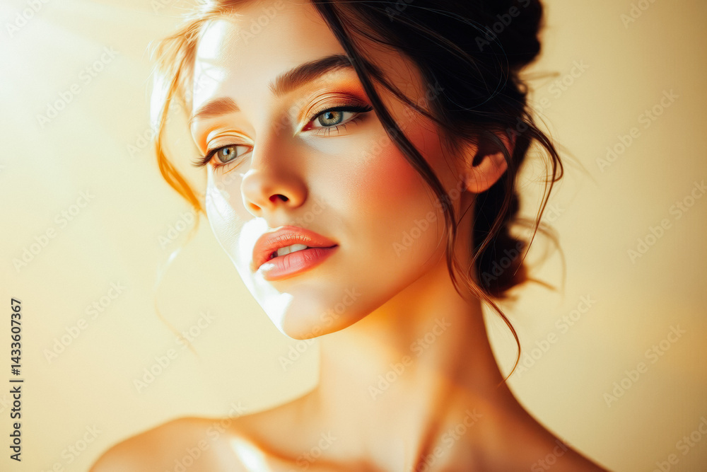 Radiant Woman with Perfect Makeup