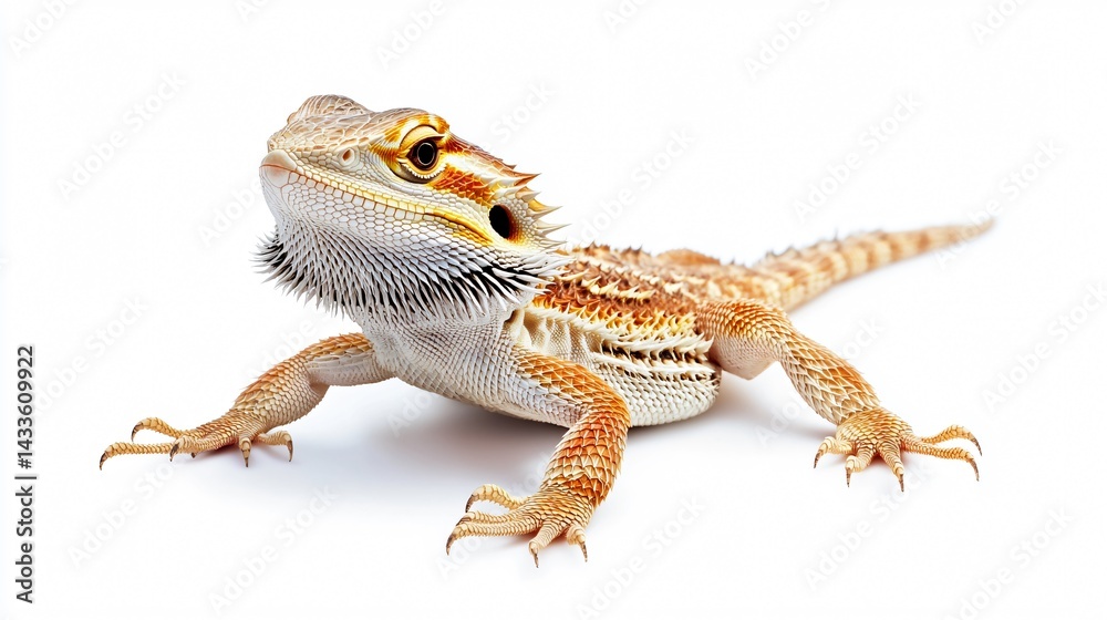 Naklejka premium Bearded Dragon Lizard Isolated Image for Professional Use