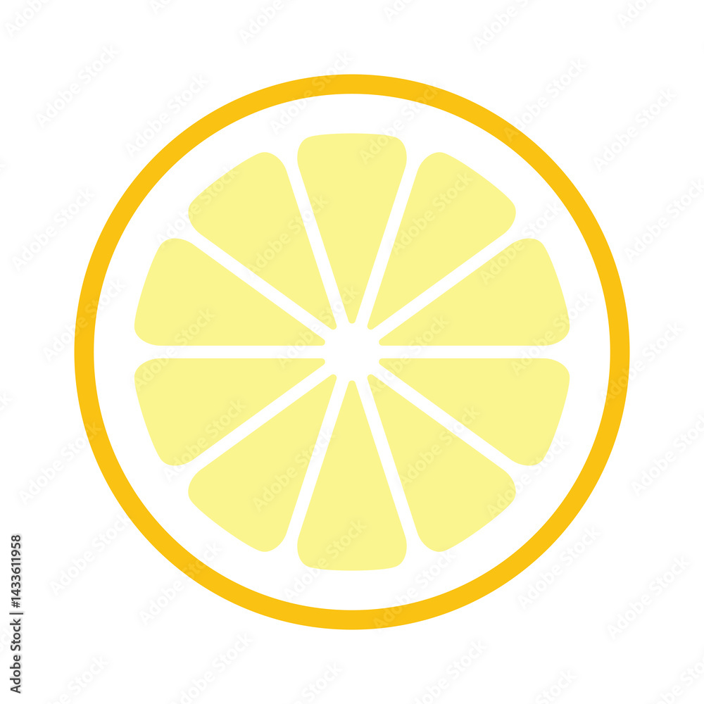 Minimalistic lemon wedge icon in flat design Minimalistic lemon wedge icon in flat design