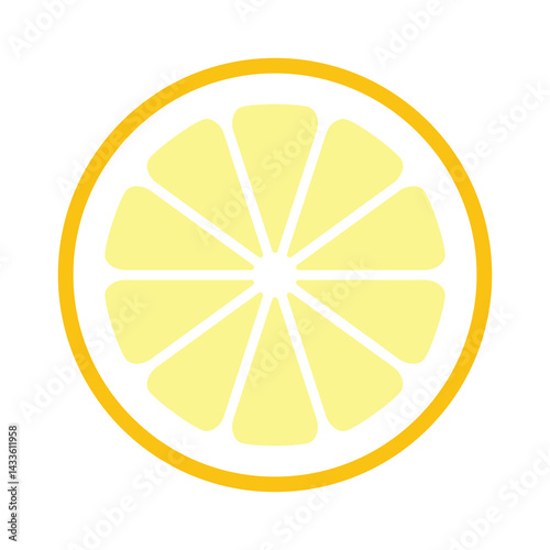 Minimalistic lemon wedge icon in flat design