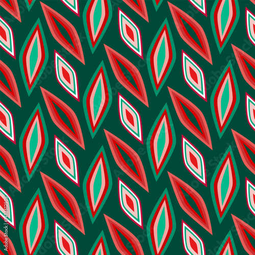 Retro Geometric Diamond Shapes Seamless Vector Pattern