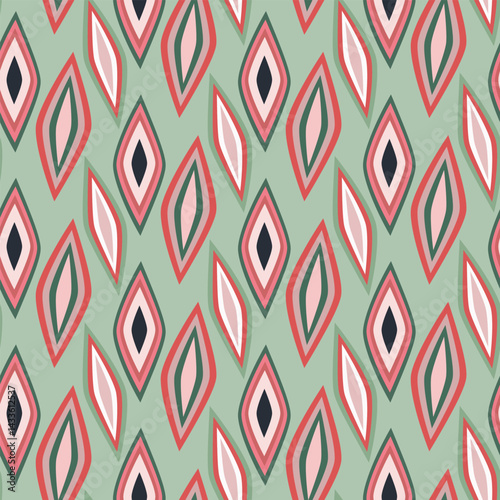 Retro Geometric Diamond Shapes Seamless Vector Pattern