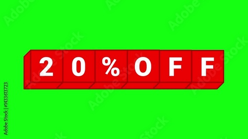 Multiples of 10 percent discount sale set animation