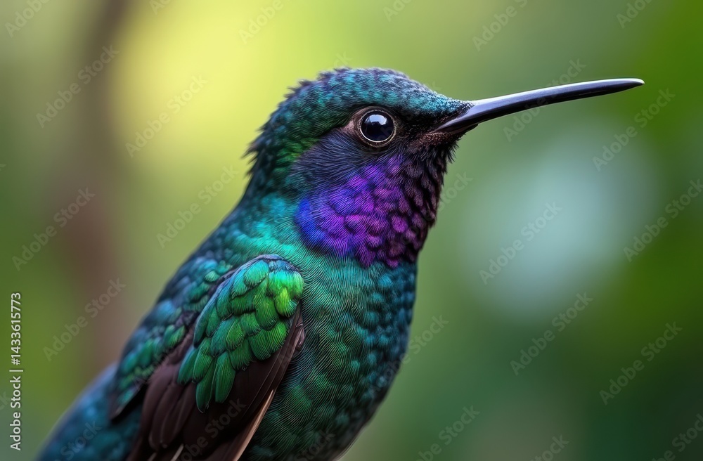 Obraz premium portrait of a hummingbird, showcasing its stunning features with exquisite detail