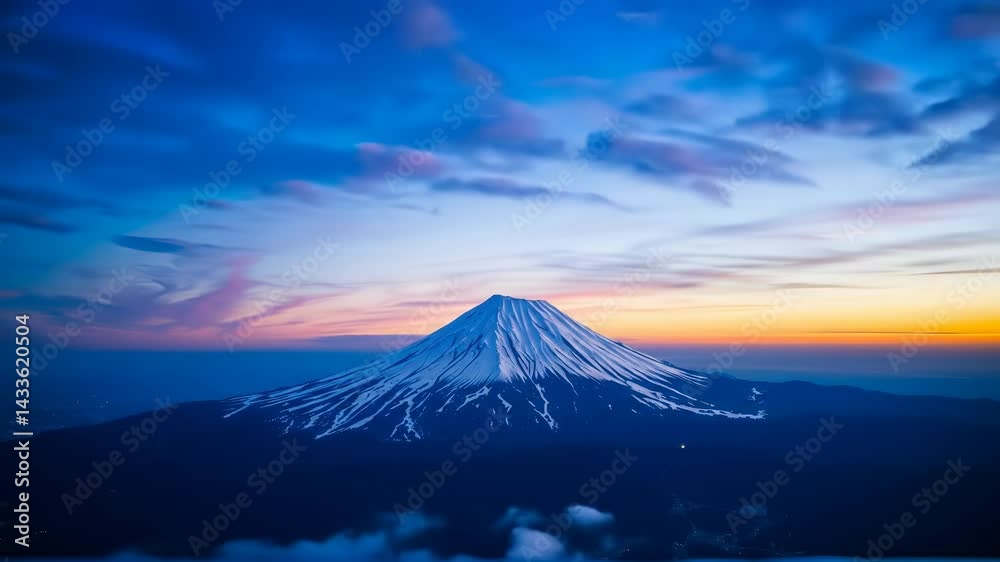timelapse of mount fuji in japan