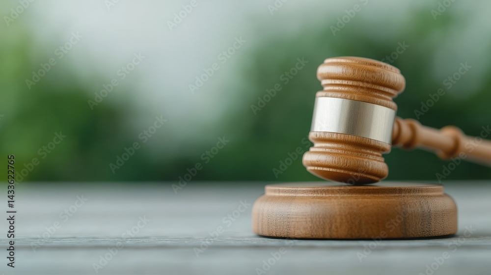 Miniature Wooden Gavel on a Table with Blurred Background Creating a Soft and Elegant Atmosphere for Legal Themes and Concepts Miniature Wooden Gavel on a Table with Blurred Background Creating a Soft and Elegant Atmosphere for Legal Themes and Concepts