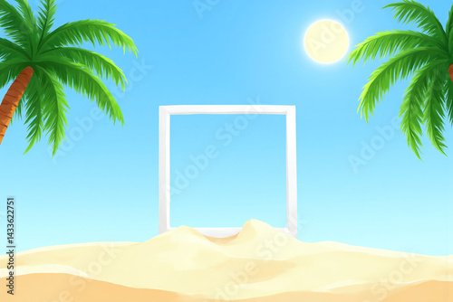 beach with palm trees and sand on the sand 2
