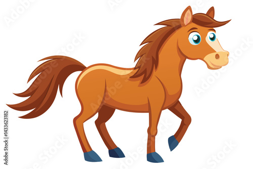 horse cartoon vector illustration on white.