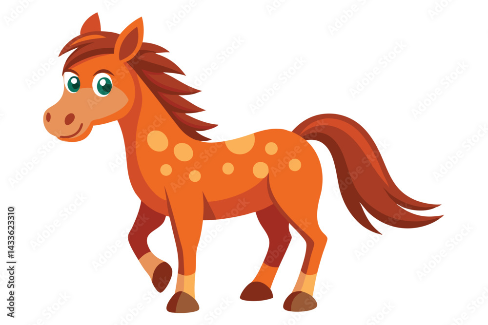 horse cartoon vector illustration on white. horse cartoon vector illustration on white.