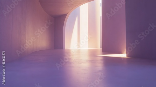 Abstract Purple Interior Architecture.