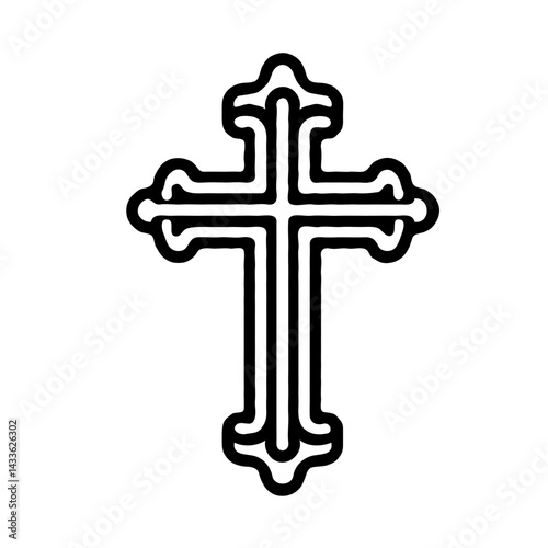 Orthodox Cross Vector Symbolizing Faith and Holy Trinity  