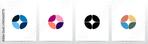 Star Spark Light Negative Space Mosaic Letter Logo Design O