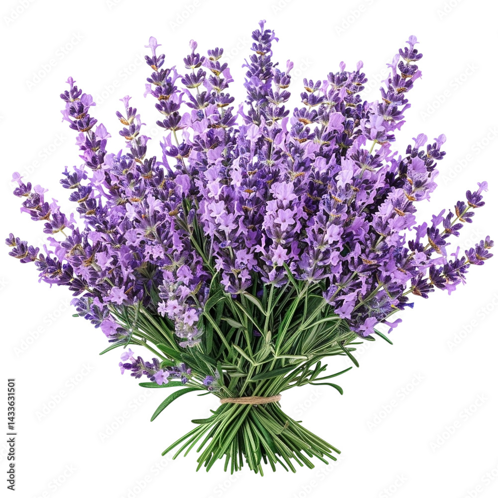 Obraz premium bunch of lavender PNG isolated on transparent background