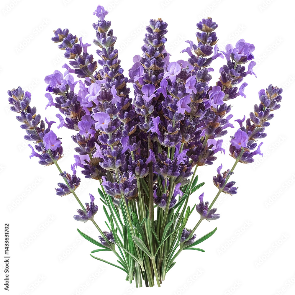Fototapeta premium bouquet of lavender PNG isolated on transparent background