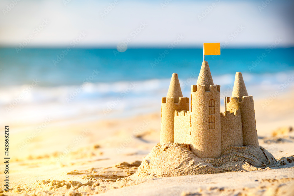 Sandburg am Strand