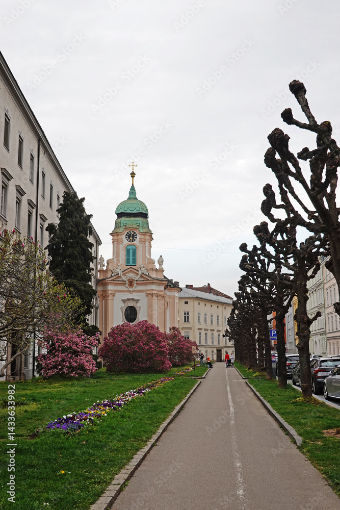 Old town streets in Linz, Austria