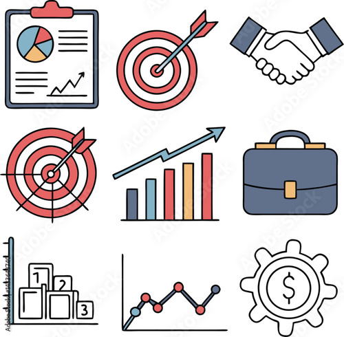 vector set of business icons