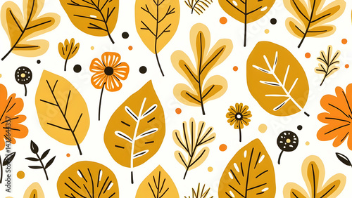 A Warm and Fuzzy Autumn Leaves Flower Floral Pattern