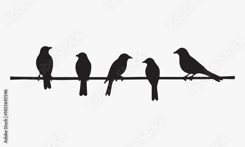 Birds on a Wire Silhouette – Minimalist Nature Scene