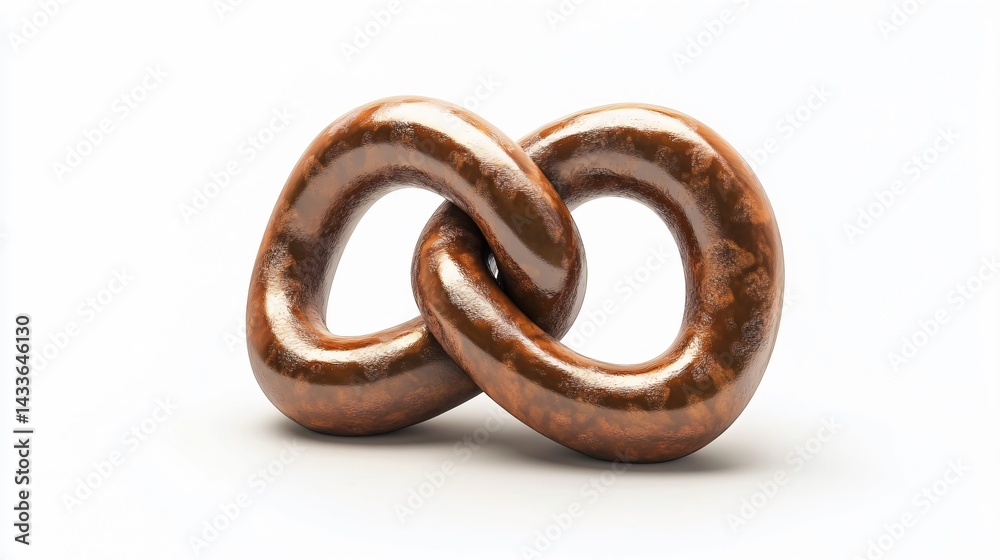 Crunchy Pretzel Isolated on White Background for Snack Advertisement and Packaging Design Crunchy Pretzel Isolated on White Background for Snack Advertisement and Packaging Design