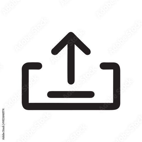 Upload line icon for apps and websites. Upload button, File upload icon. Vector illustration