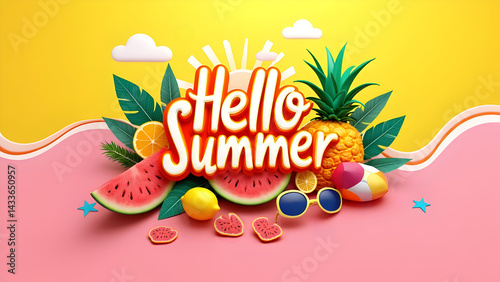 Fresh Summer Fruits and a Festive Party Invitation Design