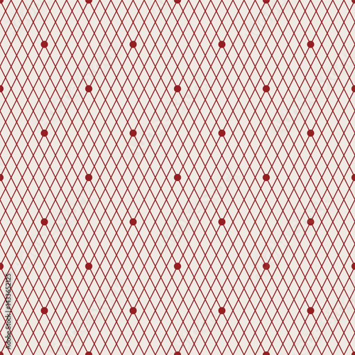Simple Vintage lace seamless pattern in fine mesh and dots. Vector background