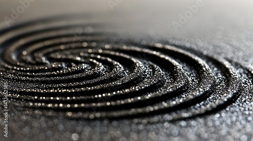 Dark metallic plate deflecting iron filings in curved patterns, demonstrating invisible magnetic forces in scientific experiment. Physics education concept, electromagnetism and magnetic field visuali