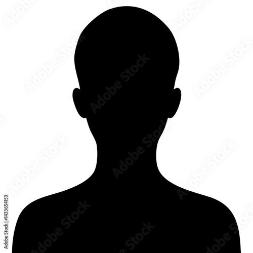 Silhouette representation of a person in vector style on a plain background