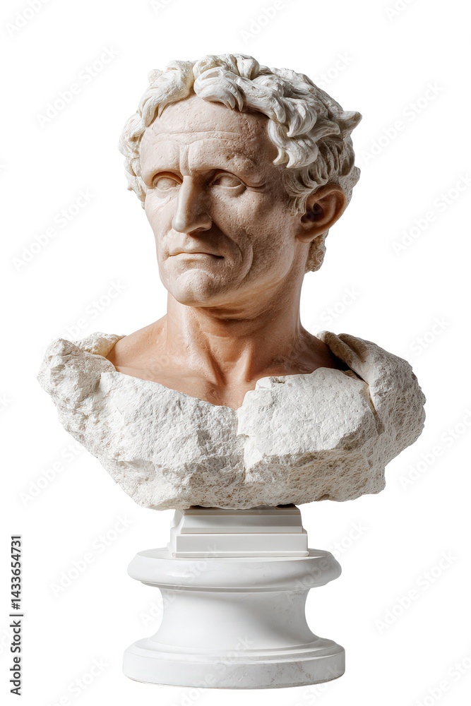 Classical Marble Bust Sculpture of an Unknown Portrait Figure Classical Marble Bust Sculpture of an Unknown Portrait Figure