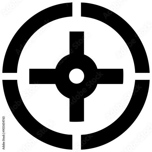 Target icon featuring a vector design of a bullseye with distinct crosshairs for precision marking