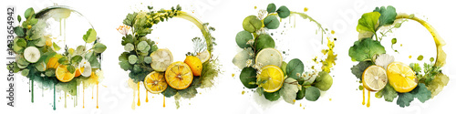 Fresh Citrus Wreaths with Eucalyptus and Greenery Elements