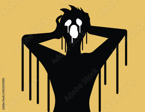 Burnout in life, social mental health. feeling exhausted because of overwork concept