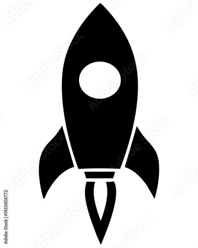 Rocket shape in vector form design for modern applications and creative projects