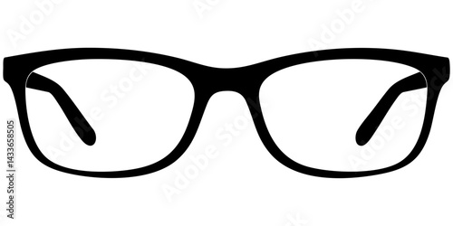 Stylish black vector eyeglasses design for modern aesthetics and visual clarity