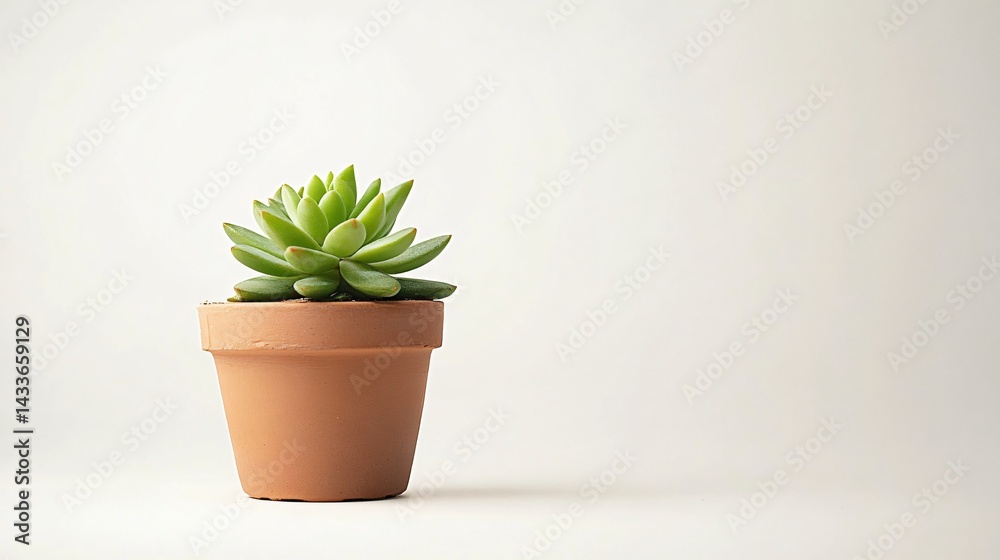 Obraz premium Mini Potted Plant on White Background for Home Decor and Office Desk