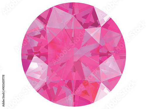 Pink gemstones of pink sapphire colors round cut vector art