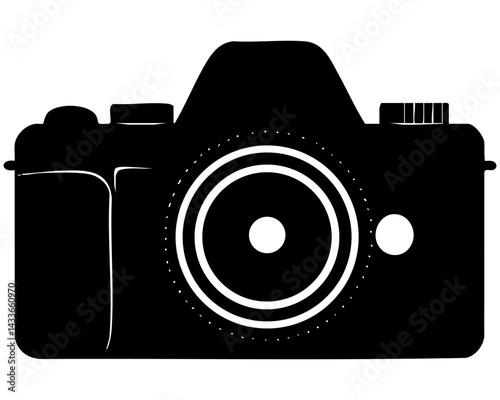 Vector illustration of a camera with detailed features and clear lines