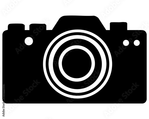 Vector shape of a camera illustrating photography equipment and creativity in design