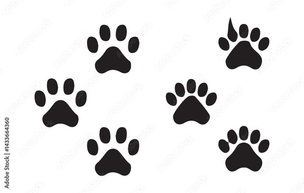 Paw print sign and symbol.Pet paw editable stroke outline icon isolated on white background Paw print sign and symbol.Pet paw editable stroke outline icon isolated on white background