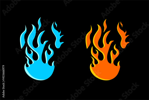 Purple flame fire element vector in black background fire that says fire vector

