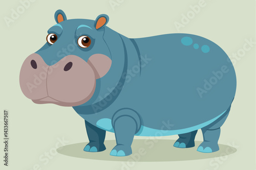 Illustration of Hippopotamus standing isolated