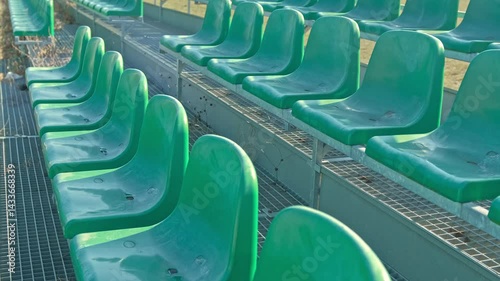 Outdoor Athletic Stadium Empty Portable Spectator Bleacher Seating Stand with No People