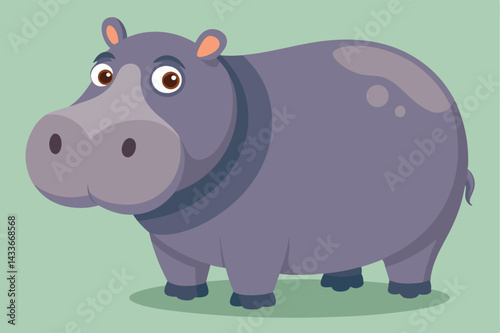 Illustration of Hippopotamus standing isolated