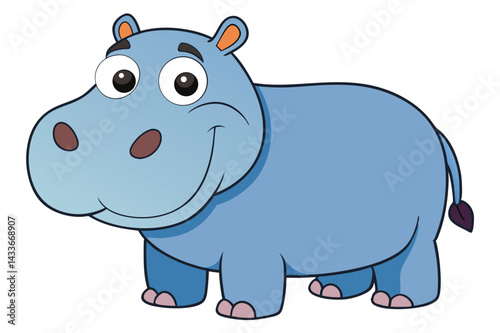 Illustration of Hippopotamus standing isolated