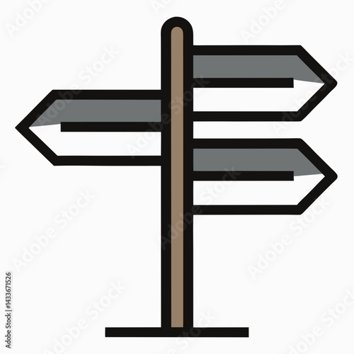 Directional Arrow Road Sign Vector Illustration