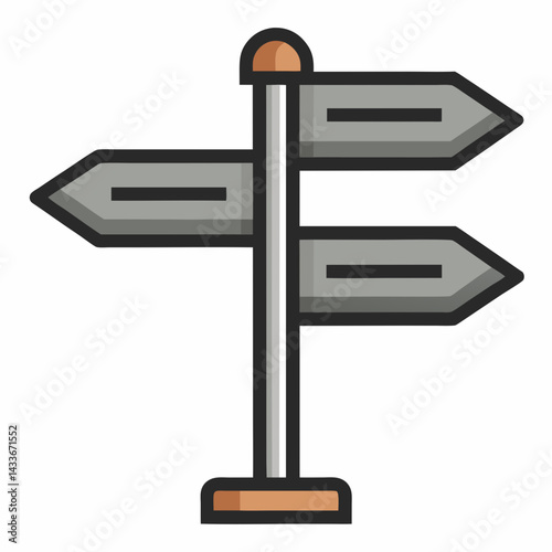 Directional Arrow Road Sign Vector Illustration