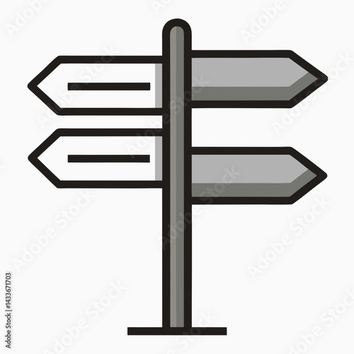 Directional Arrow Road Sign Vector Illustration