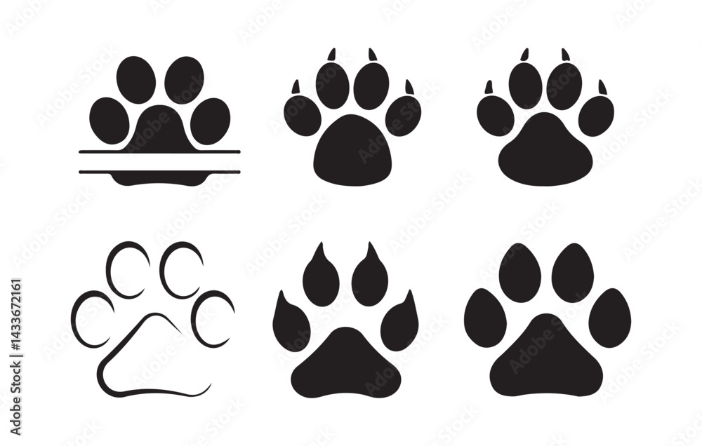 Paw print sign and symbol.Pet paw editable stroke outline icon isolated on white background Paw print sign and symbol.Pet paw editable stroke outline icon isolated on white background